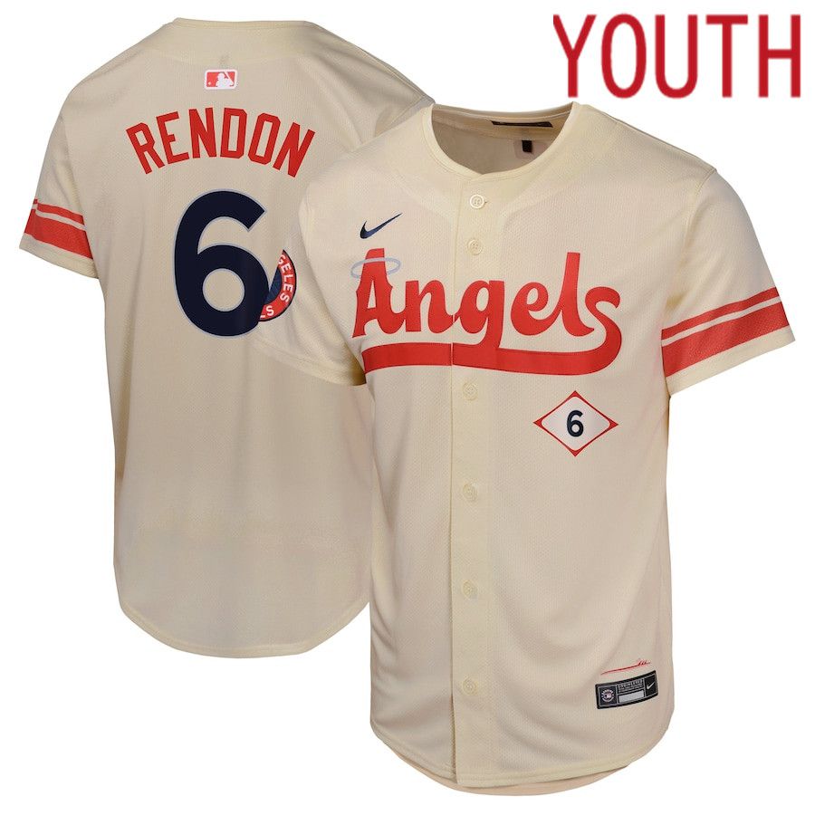 Youth Los Angeles Angels #6 Anthony Rendon Nike Cream City Connect Limited Player MLB Jersey->youth mlb jersey->Youth Jersey